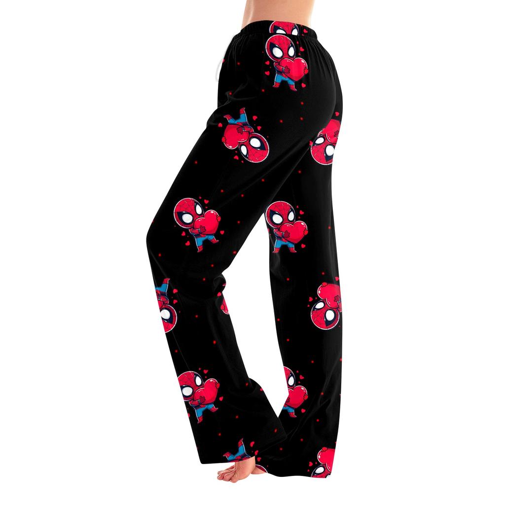 Women's Casual Loose Fit Pants with Elastic Waist, Printed Sleep Pants