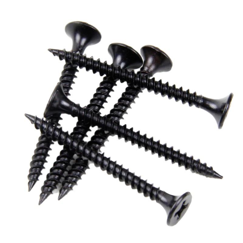 High-Strength Black Phosphated Drywall Screws with Fine Thread for Ceiling & Woodworking
