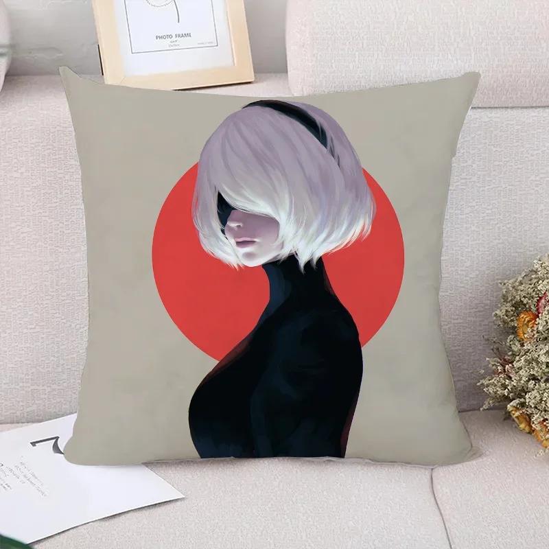 Decorative Pillowcase  Nier Automata Fall Decor Sofa Cushions Cushion Cover X Covers for Bed Pillows Pillow Cases
