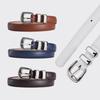 2024 Women's Candy Color Leather Belt with Silver Buckle - Fashionable Dress Accessory
