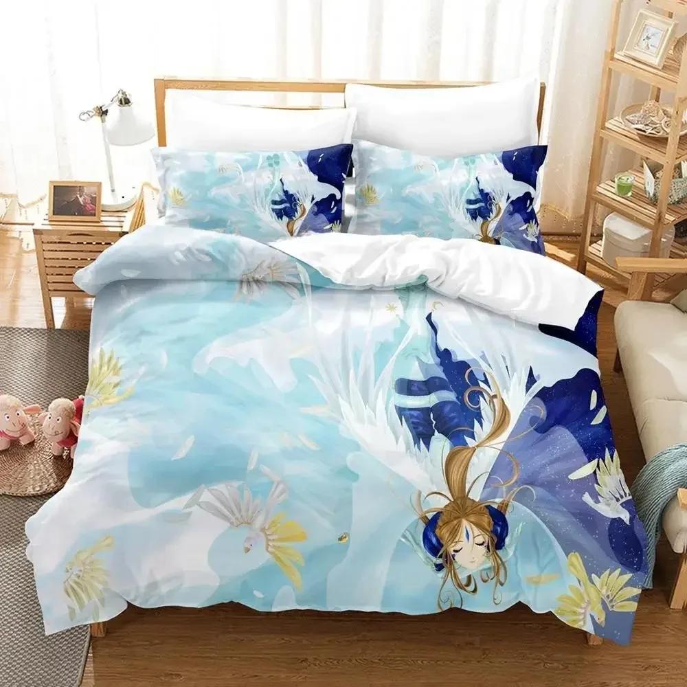 Ah! My Goddess Bedding Set Single Twin Full Queen King Size Bed Set Adult Kid Bedroom Duvet Cover Sets 3D Print Anime Bed