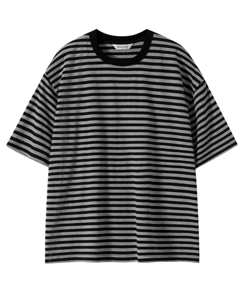 BRENSON Oversized 1:1 Striped Short Sleeve Tee ( 5 Colors )