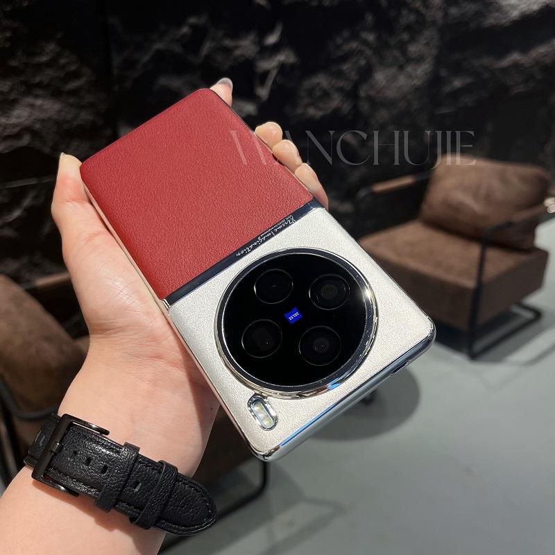 Applicable to vivox111 mobile phone case x111pro new curved screen advanced plain leather color matching all-inclusive lens anti-drop V