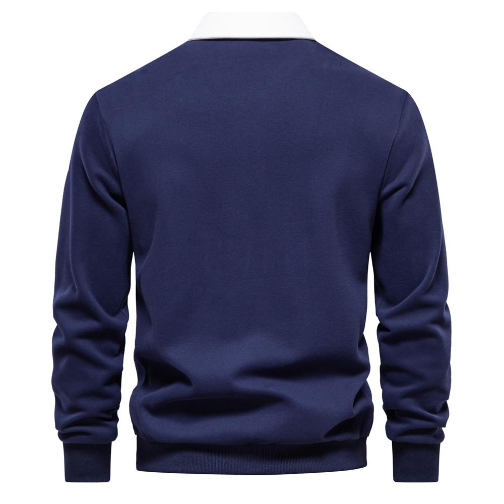 TrendHub New Autumn Fashion Design Polo Neck Sweatshirts for Men Casual and Social Wear Quality Cotton Mens Sweatshirts