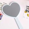 Heart Shaped Travel Hand-Held Mirror, Heart Shaped Makeup Hand Mirror with Handle, Portable Travel Mirror, Suitable for Gifts on Valentine's Day
