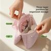 Portable Travel Wash Bag Large Capacity Layered Storage Bag Breathable Mesh Standable Toiletry Bag Organizer Tote Bag