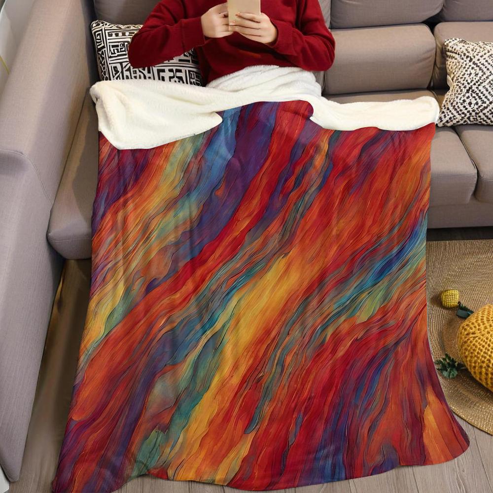 Colorful Swirl Texture Flannel Blanket Warm Soft Halloween Christmas Couch Warm Cozy Decorative Decor Gift for All Season