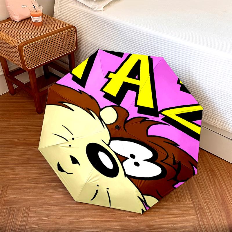 1 PC Automatic Folding Umbrella - Tazmanian Devil Pattern, Portable & Foldable Design with 8 Ribs, Christmas Birthday Gifts