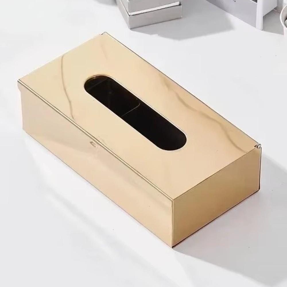 Rectangular Stainless Steel Tissue Box Wall-mounted Minimalist Paper Towel Case Moisture-proof Modern Napkin Storage Box Car