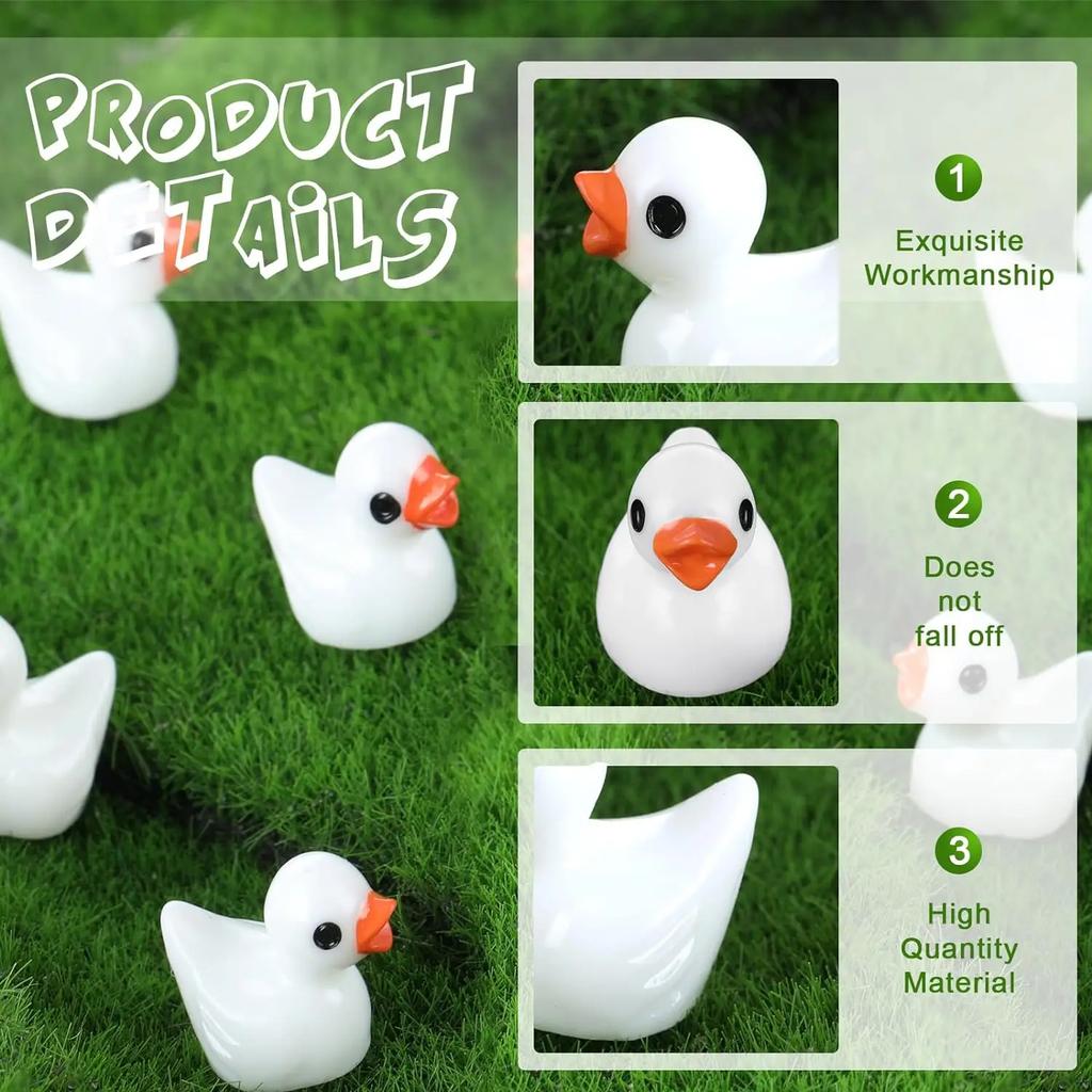 50/100 Pcs Diy Tiny Duck Figures Mini Resin Duck For Home Game Micro Landscape +Dollhouse Diy Aquarium Decoration