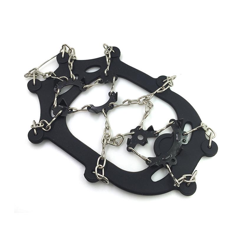 Outdoor Snow Mountain Crampons: Anti-Slip Stainless Steel, Wear-Resistant, 8/12/18/19-Tooth Options 12-tooth Black (Silicone)
