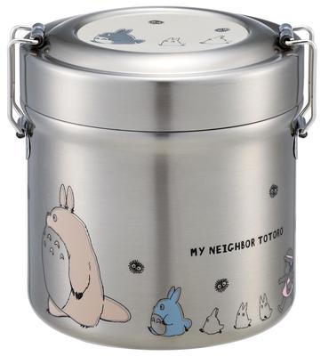 Skridskoåkare Isolerad Lunch Liten Rostfritt Vakuum Håller Mat Varm och Har Studio Neighbor Totoro Design Låda, Skålformad, 600ml, Kapacitet, Stål,