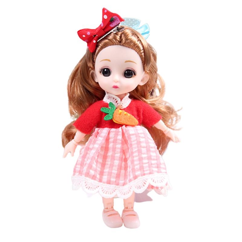 Cute 6.6in Bjd Princess Dolls With Movable Joints Mini Model Toy Kids Birthday Gift