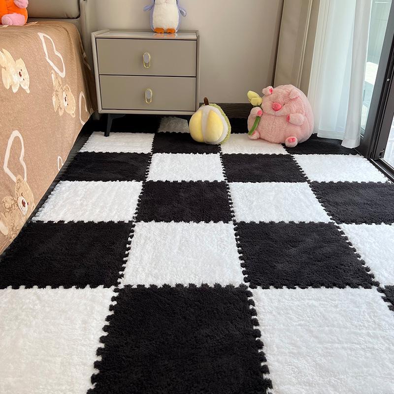 Plush Bedside Rug: Girls' Room Foam Floor Mats, Washable & Stylish