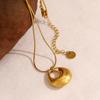 Contemporary Hollow Teardrop Necklace Stainless Steel Small Bag Neckchain Everyday Wear Jewelry Women's Accessories