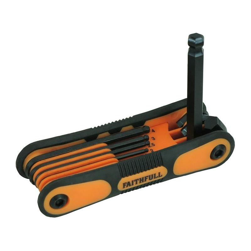 Faithfull Metric Folding Ball End Hexagon Key Set, 8 Piece