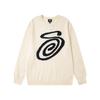 European & American Stüssy Arc Pattern Jacquard Round Neck Knit Sweater for Couples