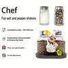 1pc Chef Glass Bottle Spice Rack, Restaurant Home Kitchen Fried Chicken Shop Cafe Decoration Supplies, Christmas and New Year Party Supplies