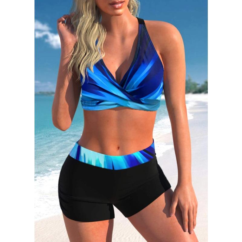Women's Fashion Two Piece Swimwear Summer Beach Monokini Sexy Swimwear Bikini Set Printed Swimwear