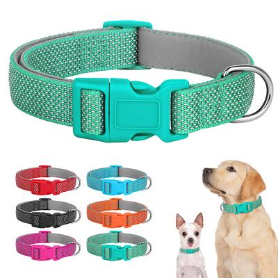 Collier pour chien en nylon réfléchissant réglable Collier pour animal de compagnie Collier Durable pour chiot Bouledogue Carlin pour petits, moyens et grands chiens