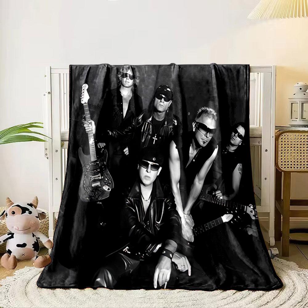 Rock Band In Leather Jackets for All Seasons Blanket Lunch Break Throw Gift