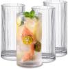 Copos de Vidro Conjunto de Taças de Vidro Vintage de 4 Copos de Cocktail Transparentes Conjunto, Bebidas de Bar Copo para Café Gelado Suco Ondulado