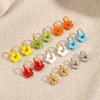 Stainless Steel Flower Hoop Earrings Colorful Ear Buckle Aesthetic Ear Cuffs  Accessories