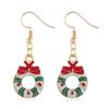 Christmas Santa Snowflake Earrings Cane Candy Bells Elk Earrings Christmas Hat Earrings