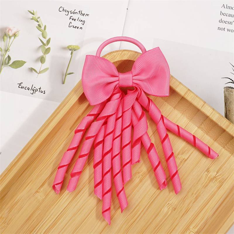 Bow Headdress Roll Tassel Rubber Band Children's Ornaments Hair Ring Hair Rope Cheerleading Girl Hair Accessories
