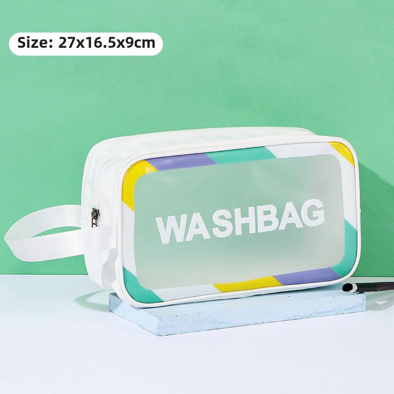 Large Capacity Waterproof PVC Travel Toiletry Bag - Transparent Cosmetic Storage Bag