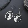 Cazador Stainless Steel Sitting Dog Oval Pendant Women's Earrings 2026 Jewelry Hanging Earrings Valentine Gifts for New
