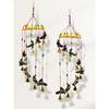 Colored Bell Wind Chime, Door/Wall Hanging Decorative Showpiece/ Home Furnishing/Diwali Gift/Corporate Gift (Pack of 2, Peacock)