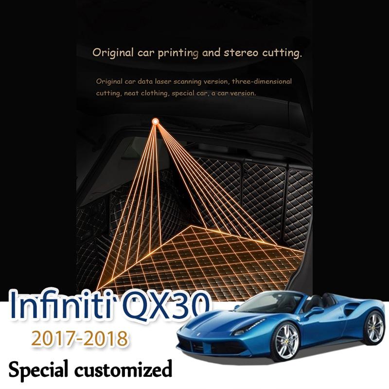 The Trunk Cargo Leather Liner Car Boot Liner Cargo Compartment Floor Carpet Mud Kick For Infiniti QX30 2017-2018