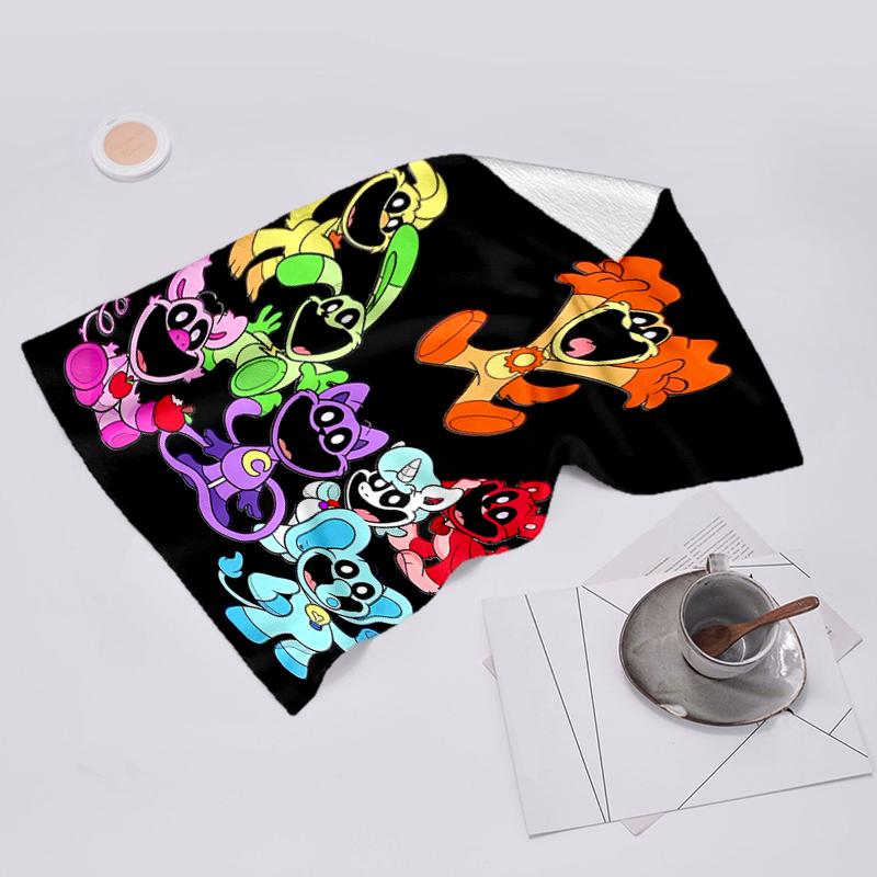 Beach Towel with Smiling Critters Pattern - soft,absorbent,machine washable Lightweight&Modern,swimming,Travel Essentials