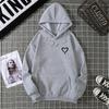 Simplic Heart Print Women Sweatshirt Soft Casual Loose Vintage Female Hoodies Winter Warm Fleece Student Tops