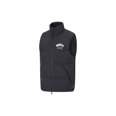 Li Ning Badfive Hot Pot Down Vest With Letter Print And Stand Collar Men Vests Black AMRT021-3