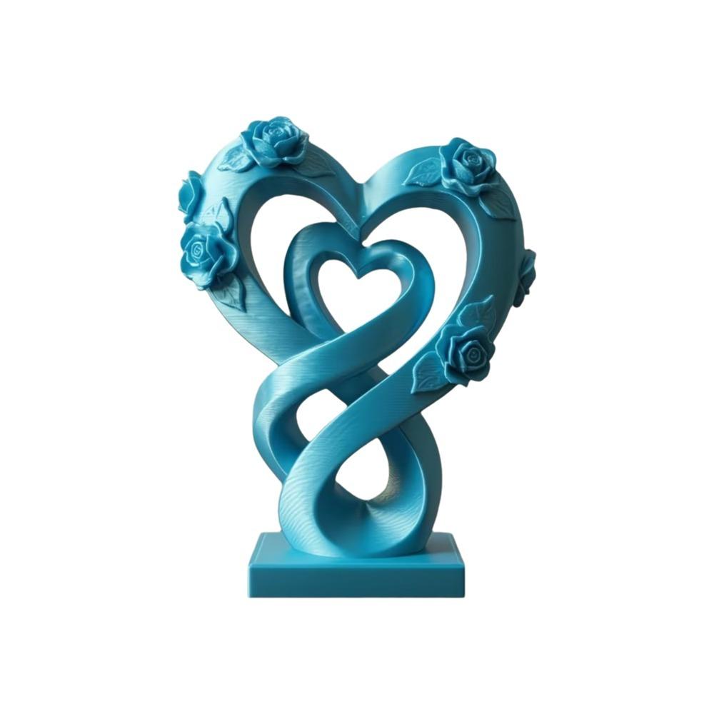 

Romantic Heart Rose Ornament Modern Heart Statue Ornament Bookshelf Decor небесно-голубой