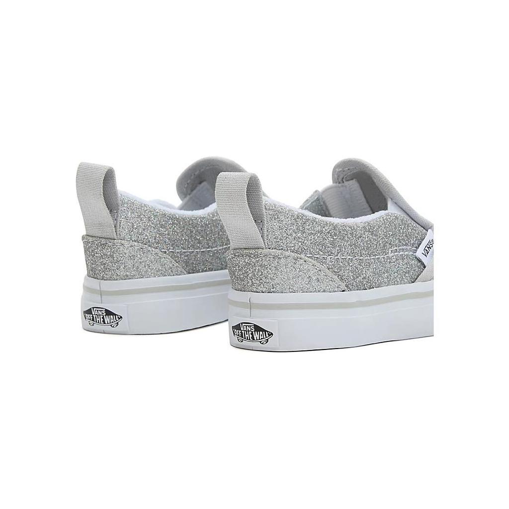 Vans Slip-On V Toddler Glitter - Silver Baby Sneakers True-White VN000UBSX1K