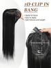 Synthetic Long Straight Topper Hair Piece With Bangs Head Overhead Natural Replacement Cover Hair Heat Resistant For Women Fake Hairpiece