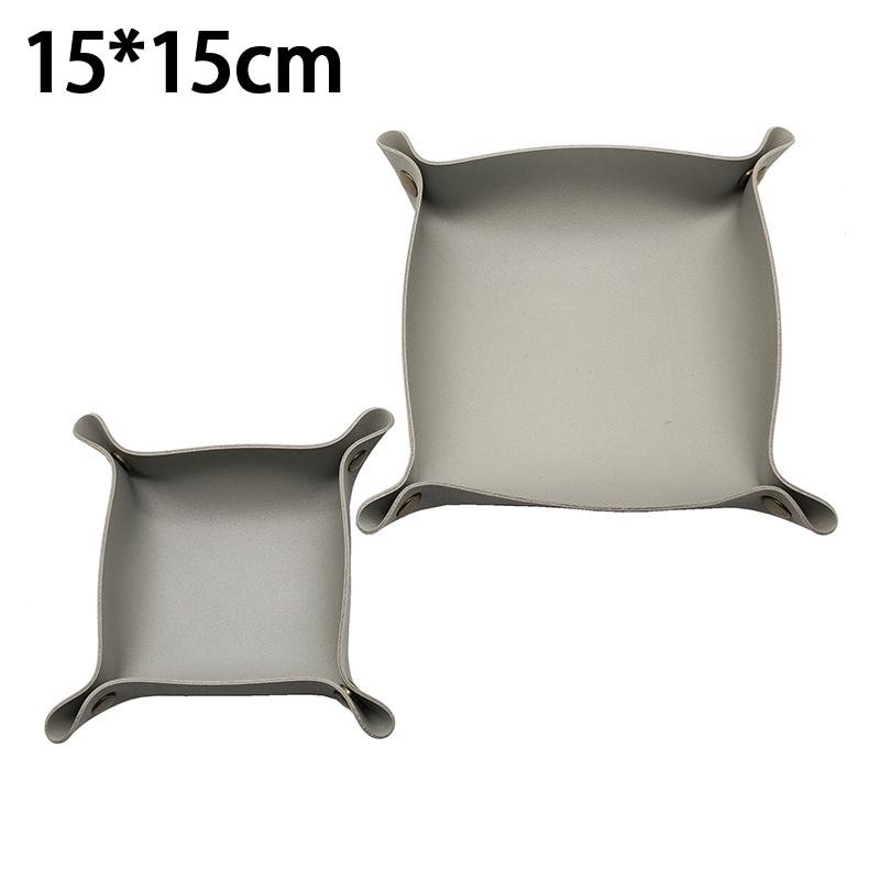 Square Pu Leather Storage Box, Nordic Style Desktop Storage Tray