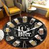 Beer Coffee Round Area Rug,Carpet Rug for Living Room Bedroom Sofa Playroom Decor,Non-slip Floor Mat