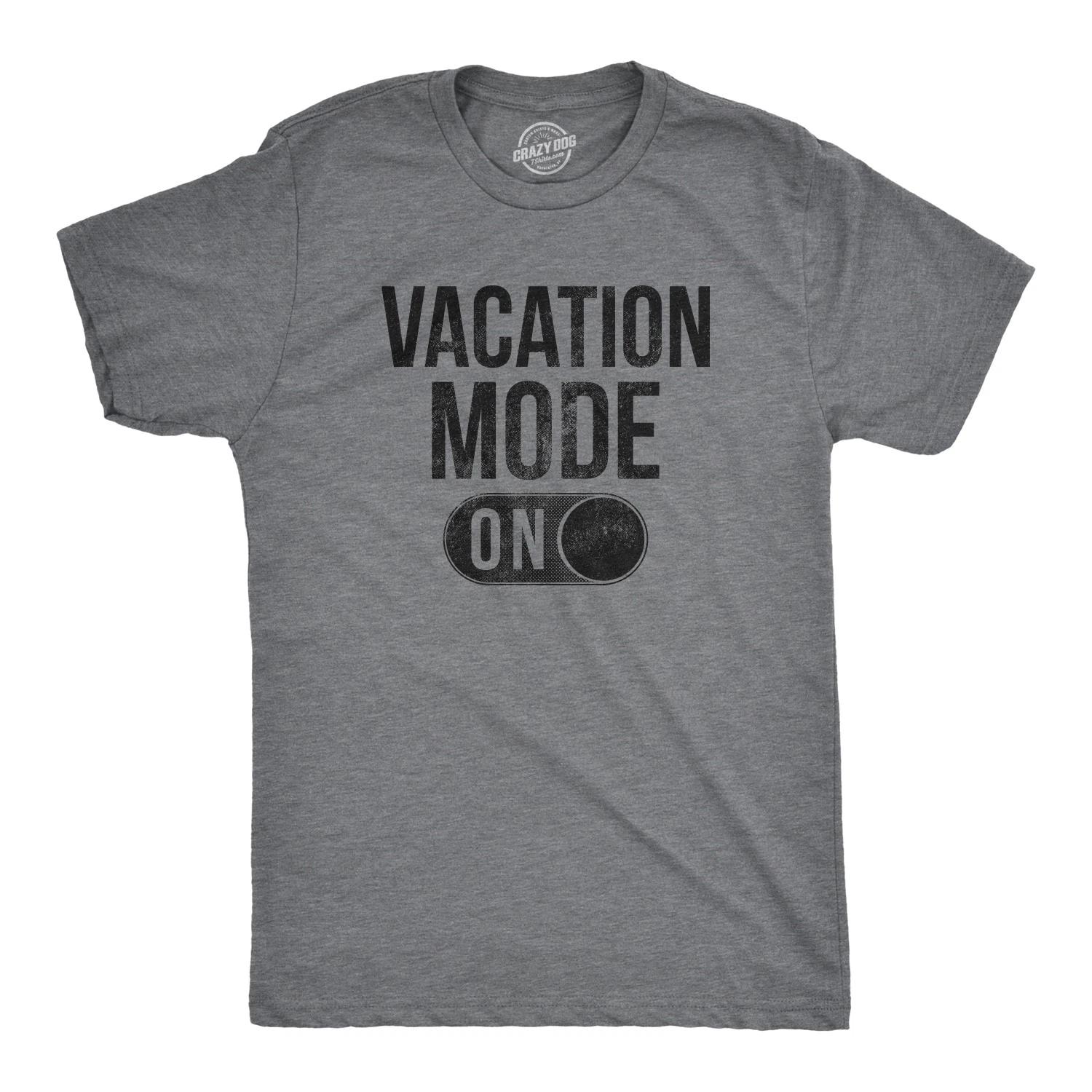 Mens Vacation Mode On T Shirt Funny Spring Break Tee XS