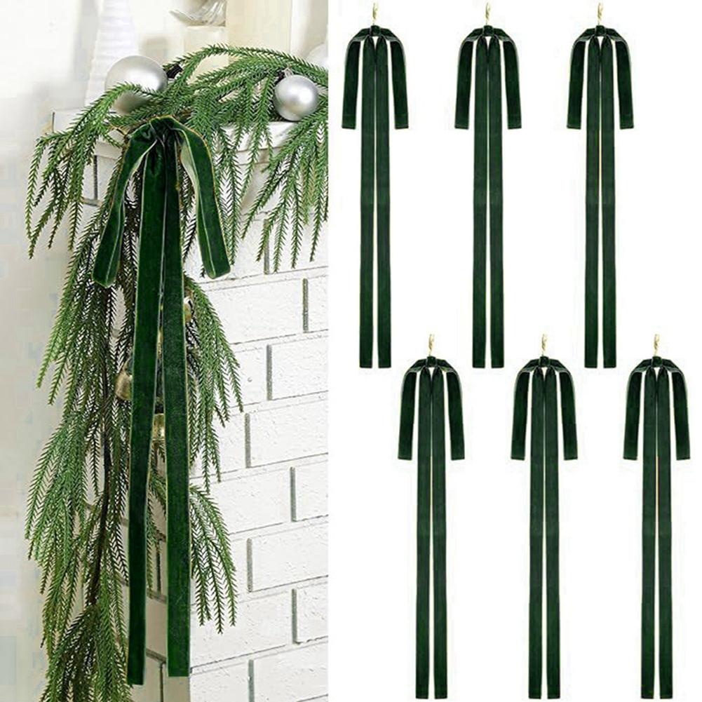 6 Stück Übergroße Samtschleife Knäuel Anhänger Weihnachtsbaumschmuck Festliche Atmosphäre Girlandenzubehör