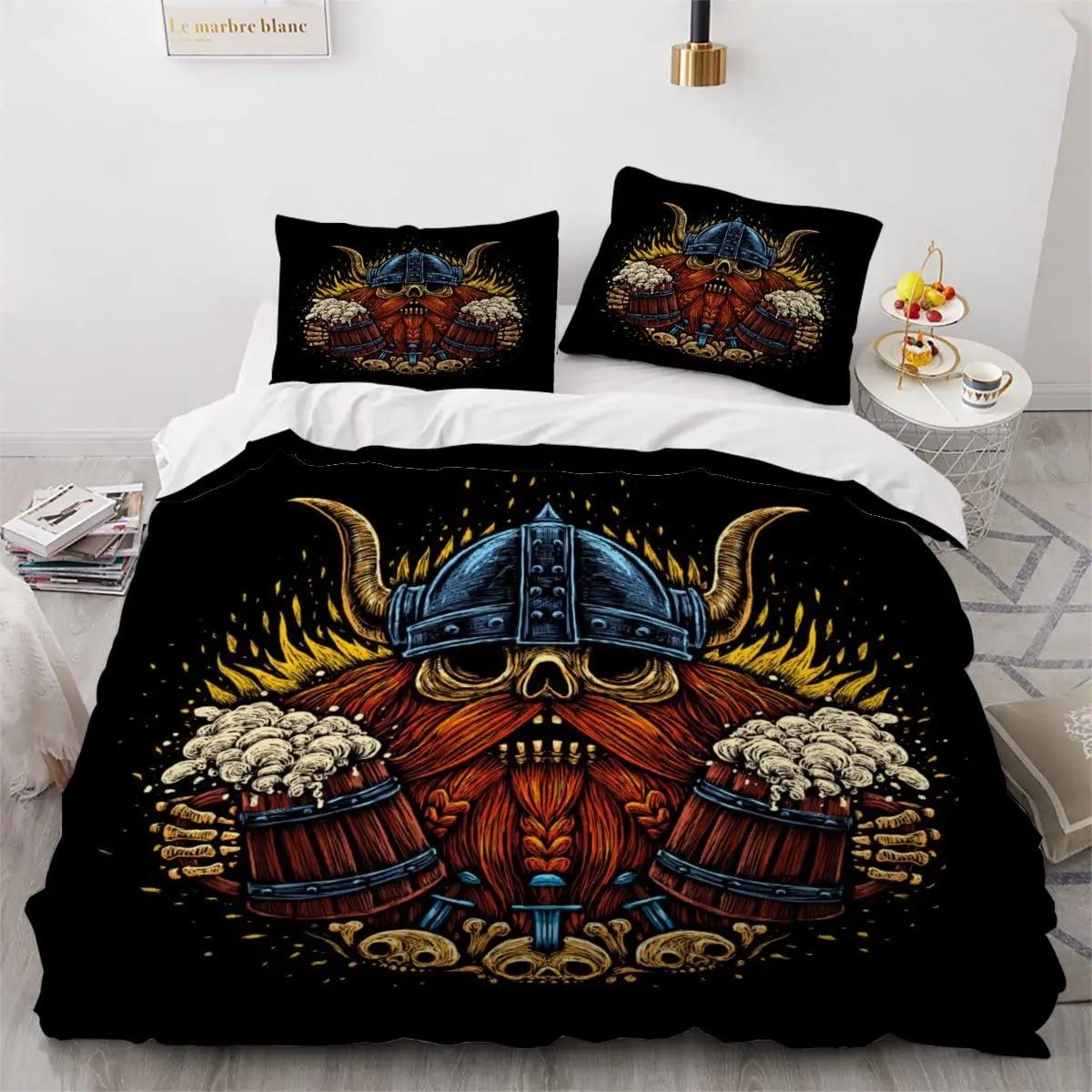 

Comforter Viking Nordic Viking Runes Print Bedding Set For Kids Teen Men King Size 2/3Pcs Soft Polyester Comforter Comforter (quilt)-EU Single(135*200cm)3pcs