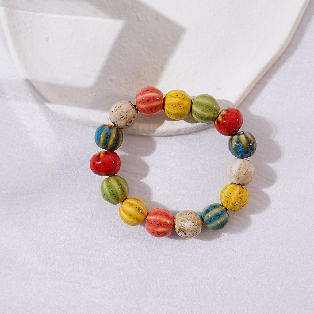 Ceramic new fashion flower glaze bead bracelet multi-color leisure ethnic style student