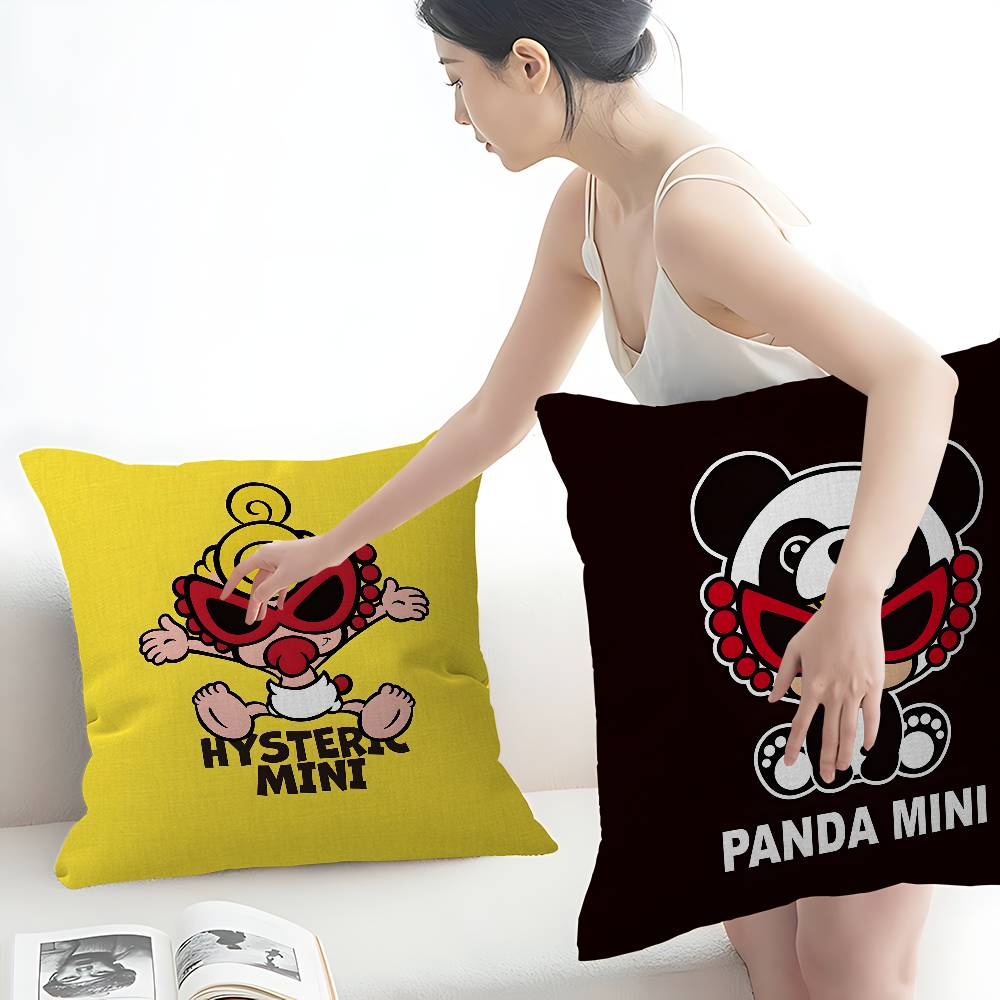Japan brand H-Hysteric M-Mini logo Pillow Covers Cartoon Sofa Decorative Home Double-sided Printing Cute Cushion Cover