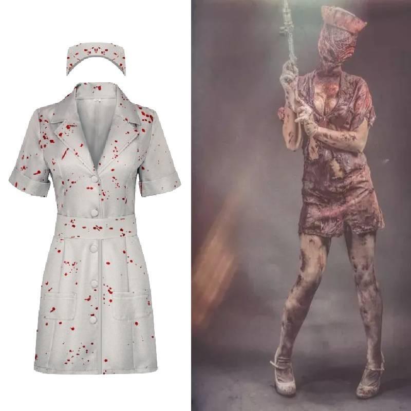 Silent Hill 2 Nurse Cosplay Costume For Women Scary Zombie Role Play