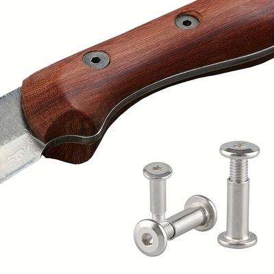 Stainless Steel Hex Socket Flat Head Screws and Nuts, Ideal for DIY Knives, Furniture, Luggage Production and Repair, Fastening Sheet Materials