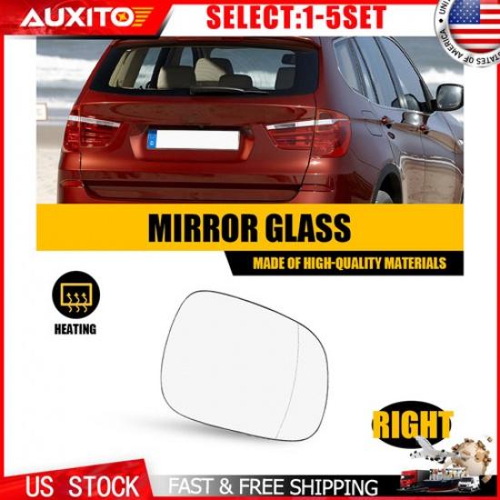 Right Passenger Side Mirror Glass Heated for BMW X3 F25 2010 2011 12 13 14 1-5X