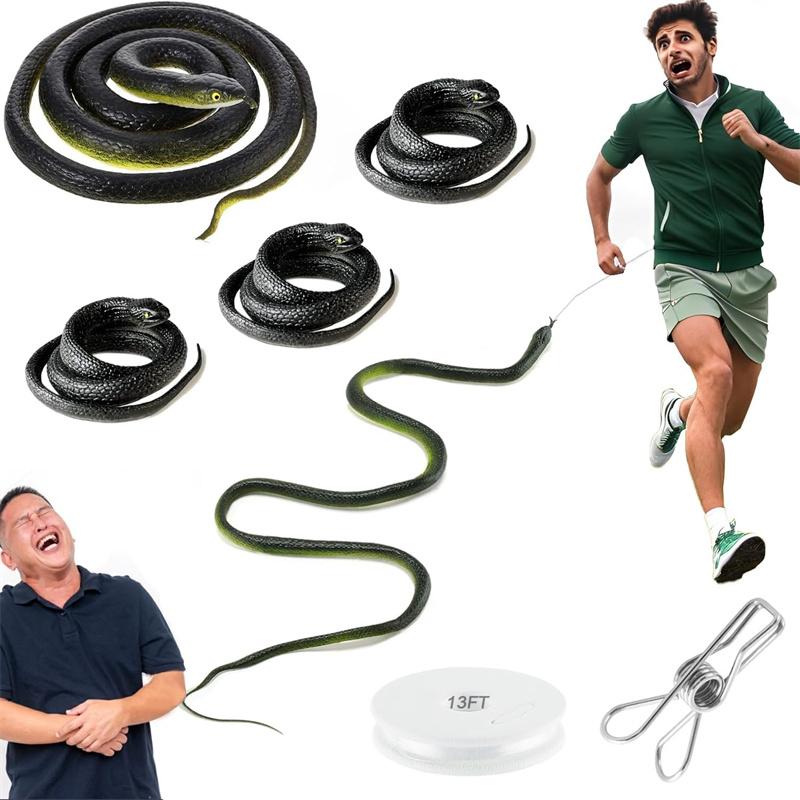 Snake Prank with String Clip Realistic Rubber Snake Prank for Teasing Friends Funny Prank Kit for Adults Prank Stuff